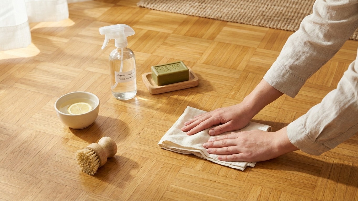 Nettoyer un parquet naturellement : recettes sûres selon la finition