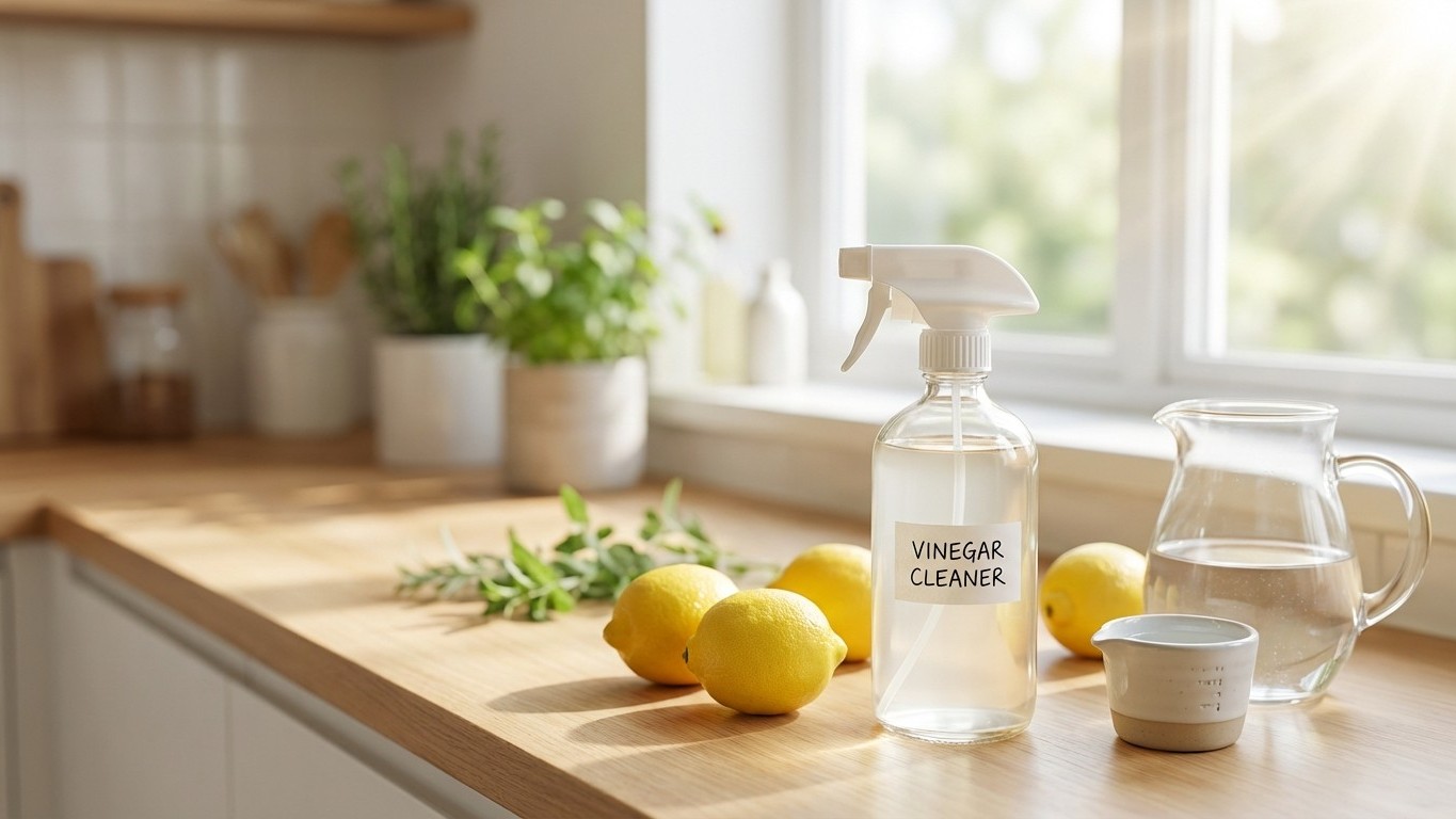 Spray vinaigre + eau : mode d’emploi, dosages et surfaces compatibles