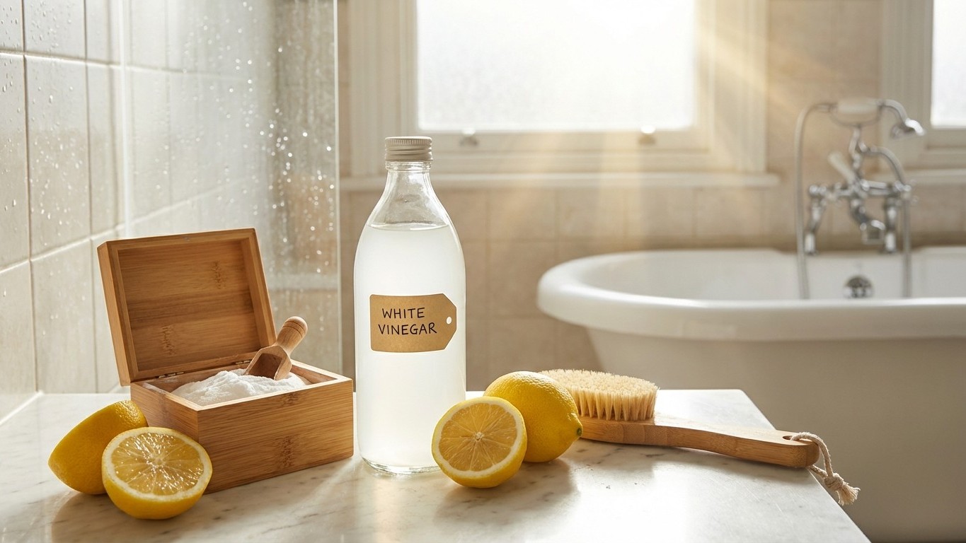 Natural bathroom cleaning hacks : calcaire, moisissures et joints propres
