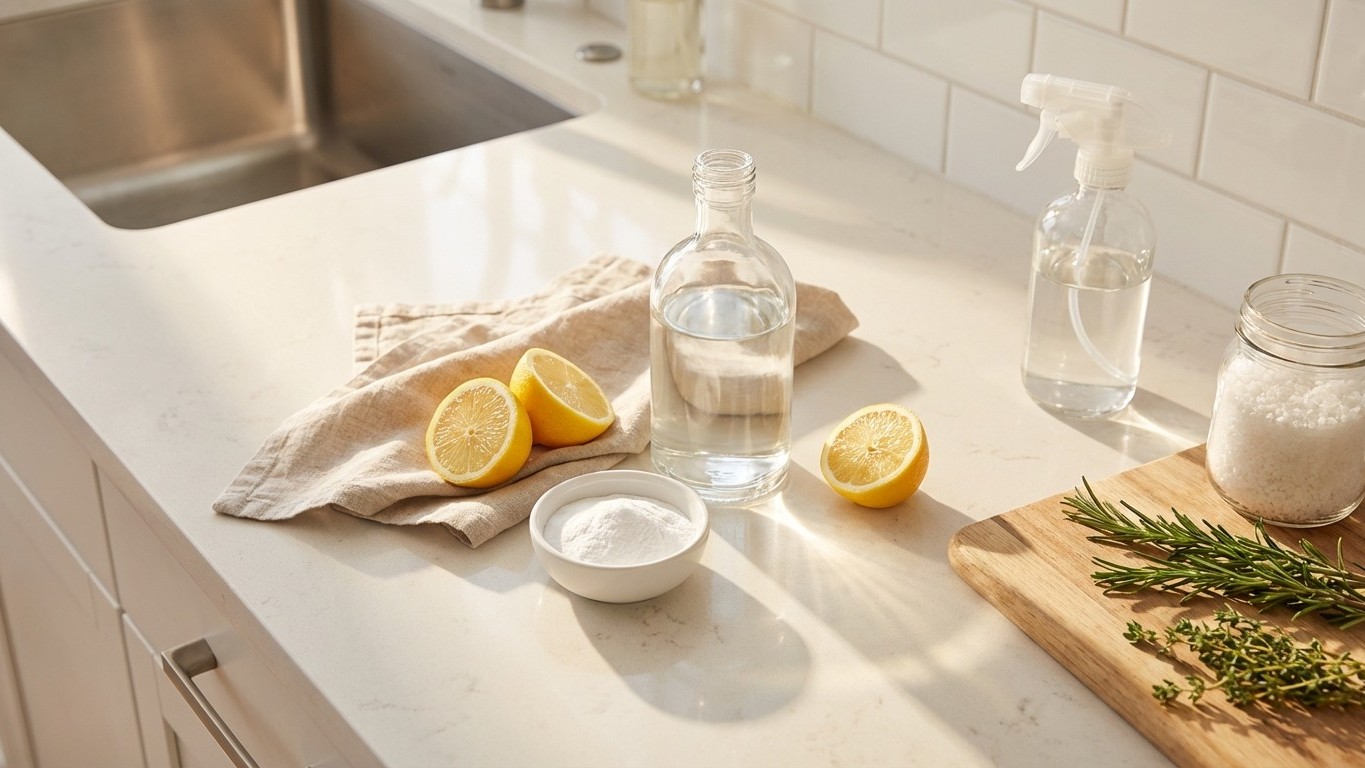 Natural kitchen cleaning hacks : graisse, odeurs et surfaces impeccables