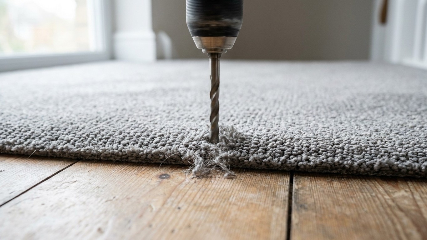 I Fixed My Squeaky Floorboard Through the Carpet—Here's What the Drill Bit Revealed