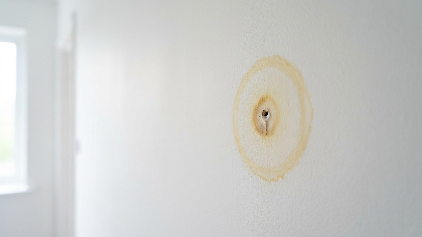 Why Toothpaste in Nail Holes Bleeds Yellow Rings Through Fresh Paint