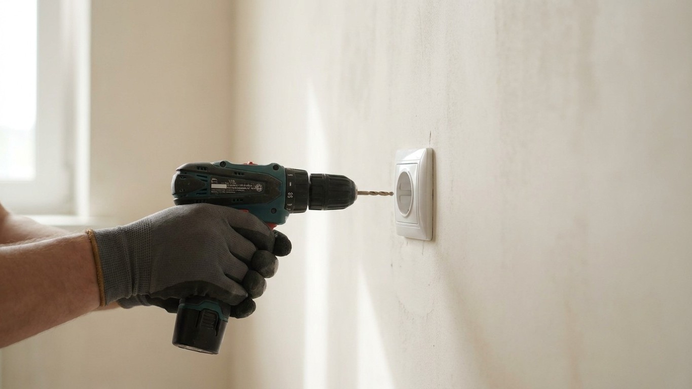 I drilled diagonally between a socket and a switch to hang a shelf: an electrician showed me I'd missed the one rule that ...