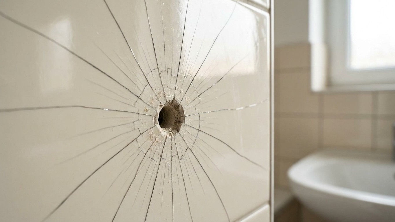 I drilled my bathroom tiles with the hammer setting on like I always do: the moment I saw what spread across the glaze, it...