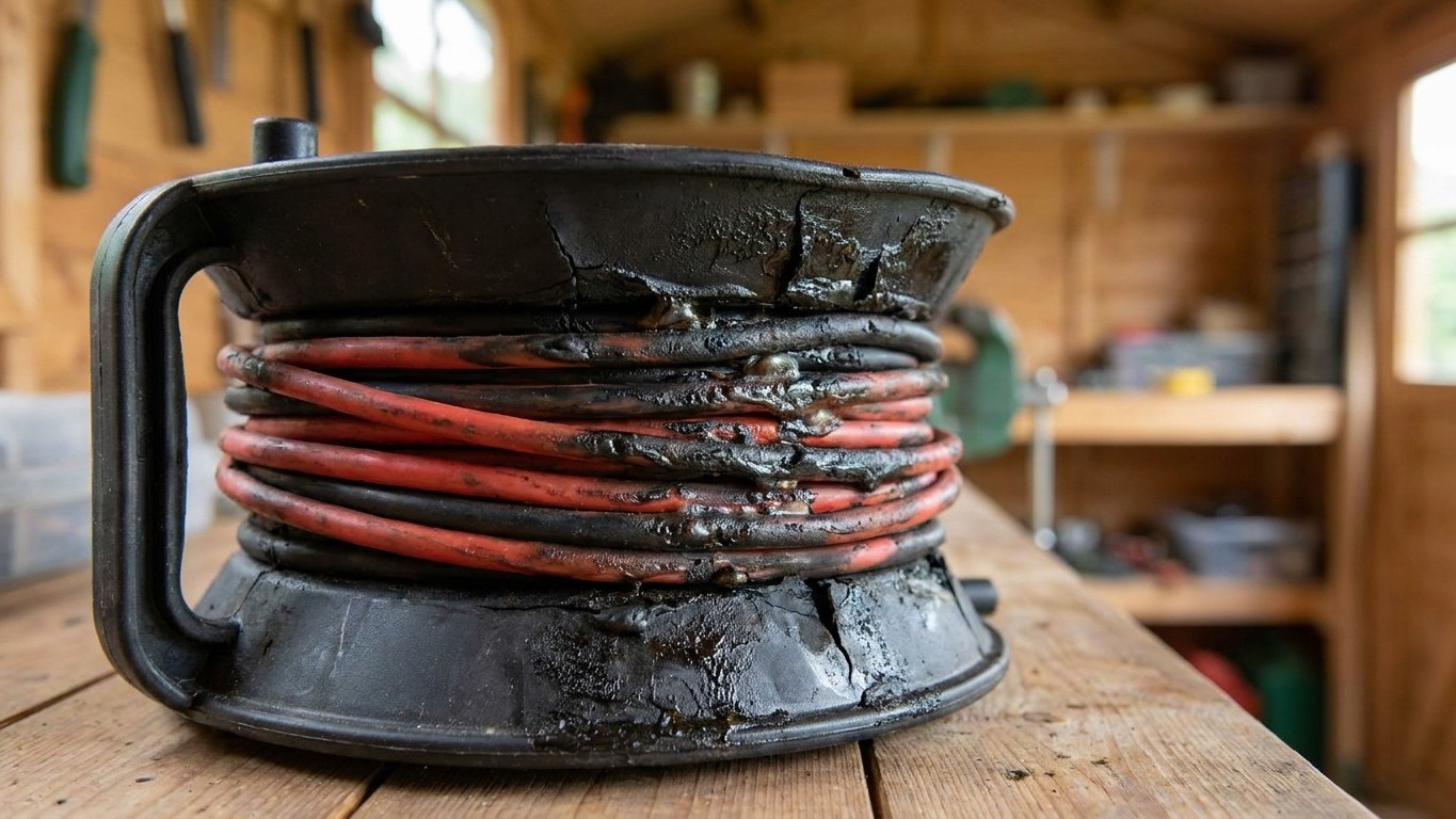 I plugged my pressure washer into a coiled cable reel like I always did: when I smelled the plastic and saw what was happe...