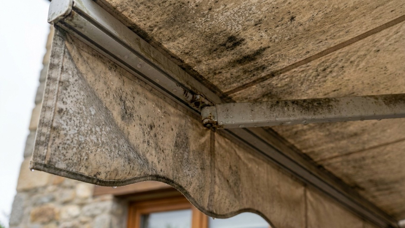 I rolled my awning back in still soaked after the storm just to stop it flapping: three days later, I saw what had formed ...