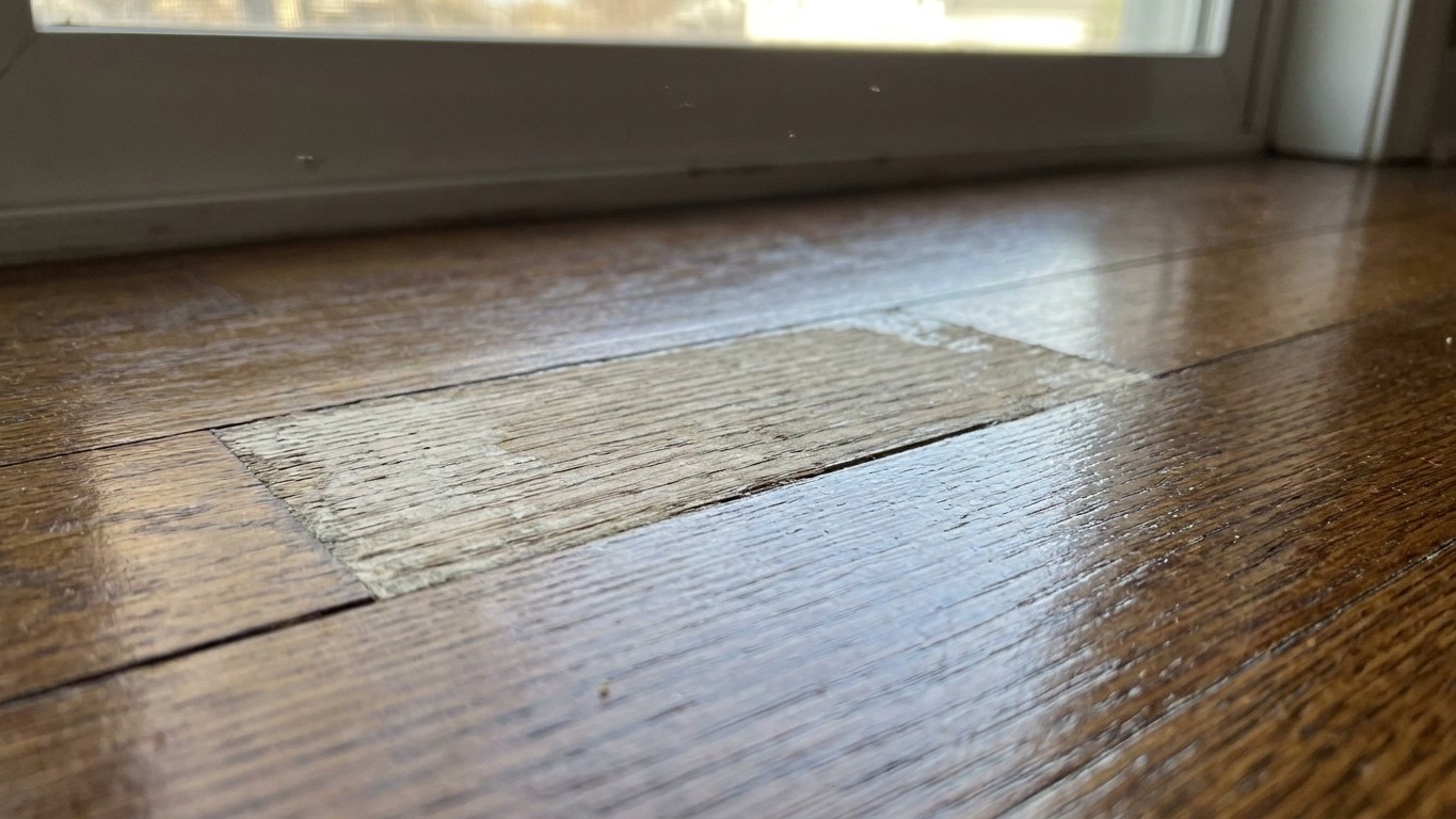 I stuck double-sided tape under my sliding rug just to stop it moving: the day I peeled it off, I saw what it had taken wi...
