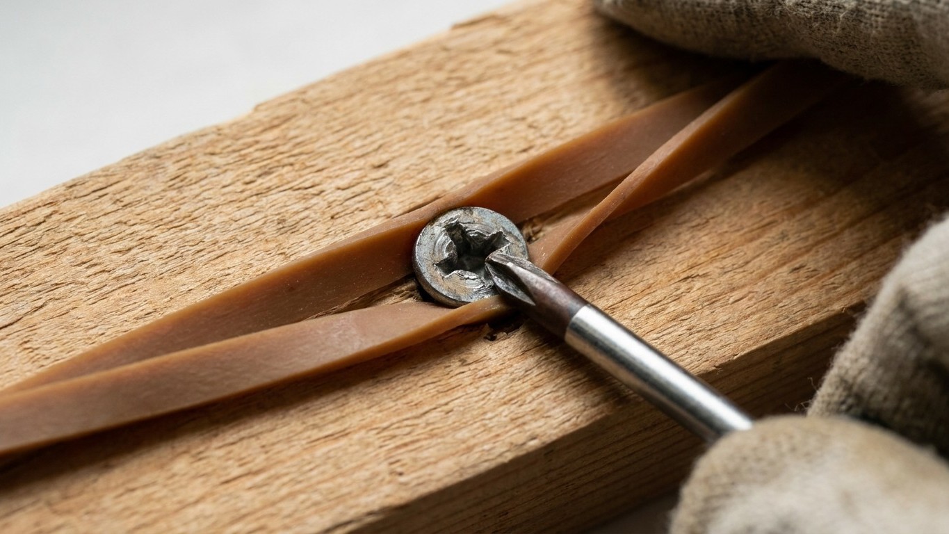 'I thought that screw was ruined for good': why a wide rubber band is the one thing that rescues a stripped head without a...