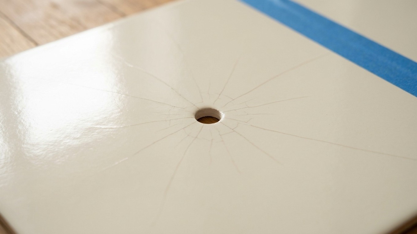 « I thought the tile was just badly fired »: why cracks star out around the hole and what a strip of masking tape does tha...