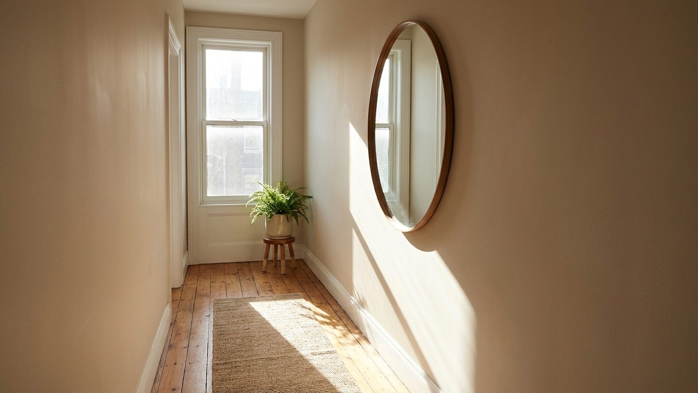 We all keep hanging our mirrors beside the window, when this one position facing the glass is what actually pulls daylight...