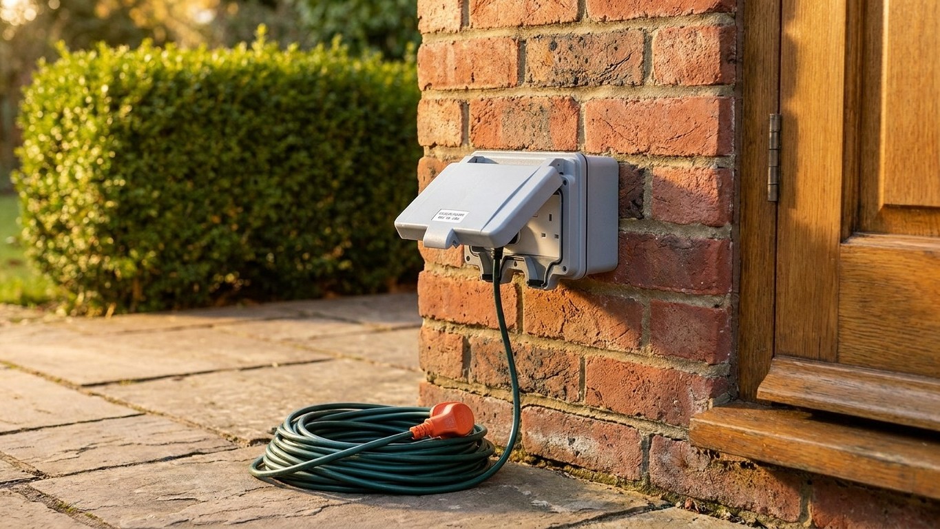 I fitted an outdoor socket by the back door myself just to plug the garden lights in: two years later, when the buyer's su...
