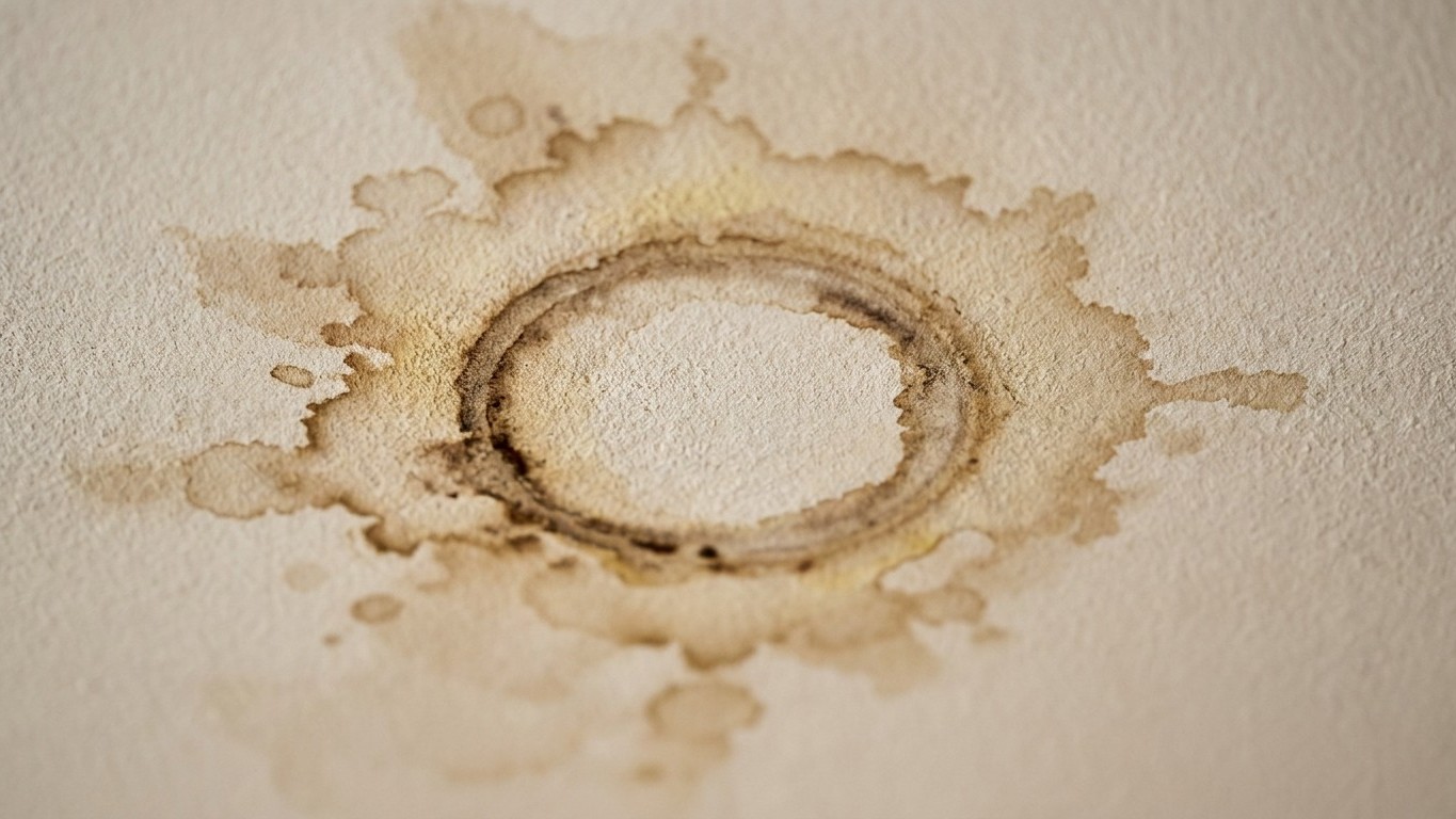 I ran my bathroom fan pipe up into the loft myself just to avoid cutting through the wall: the winter a brown ring spread ...