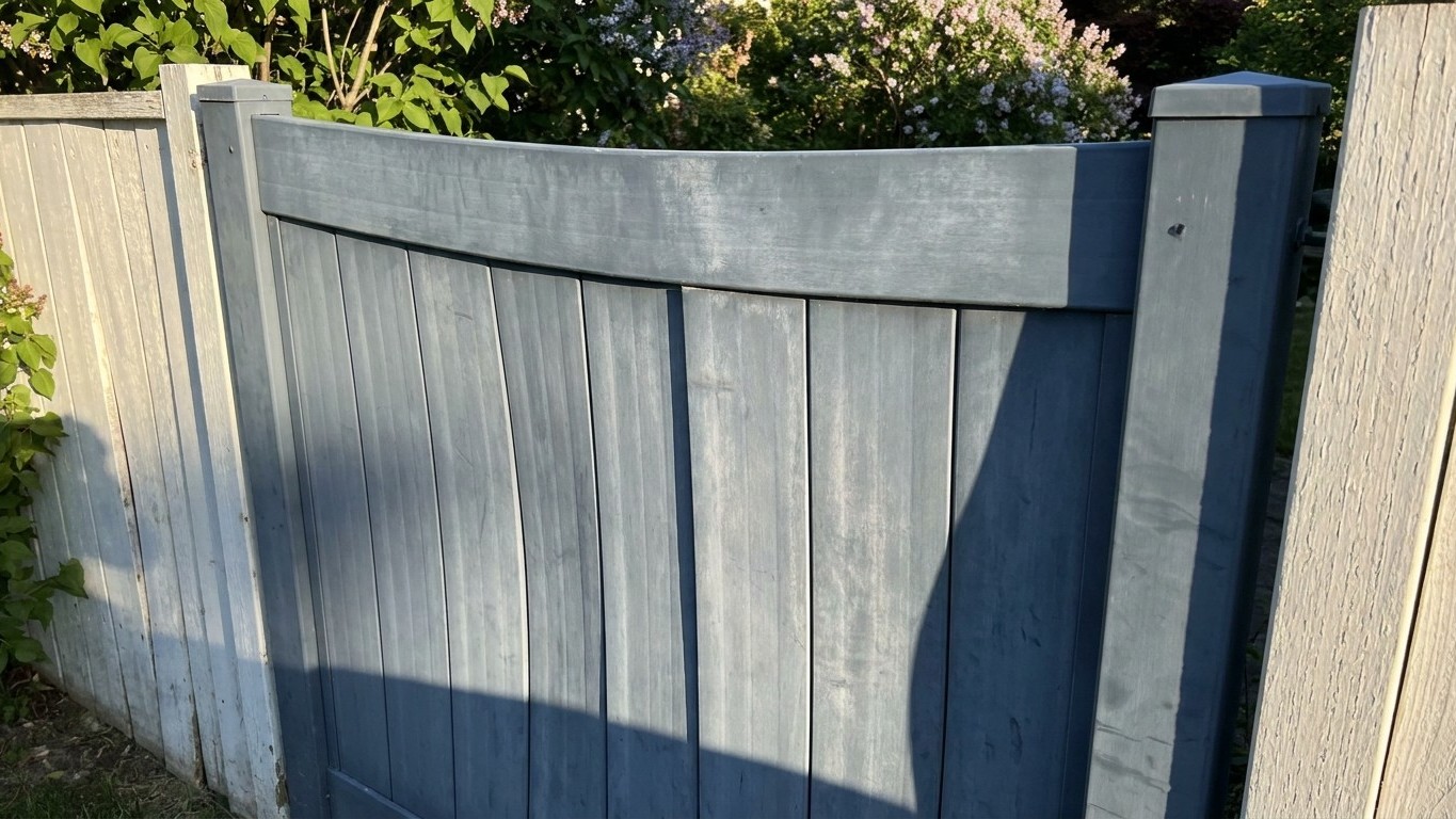 I repainted my white PVC gate anthracite just to match the shutters: when I came back to it after the first heatwave, it w...