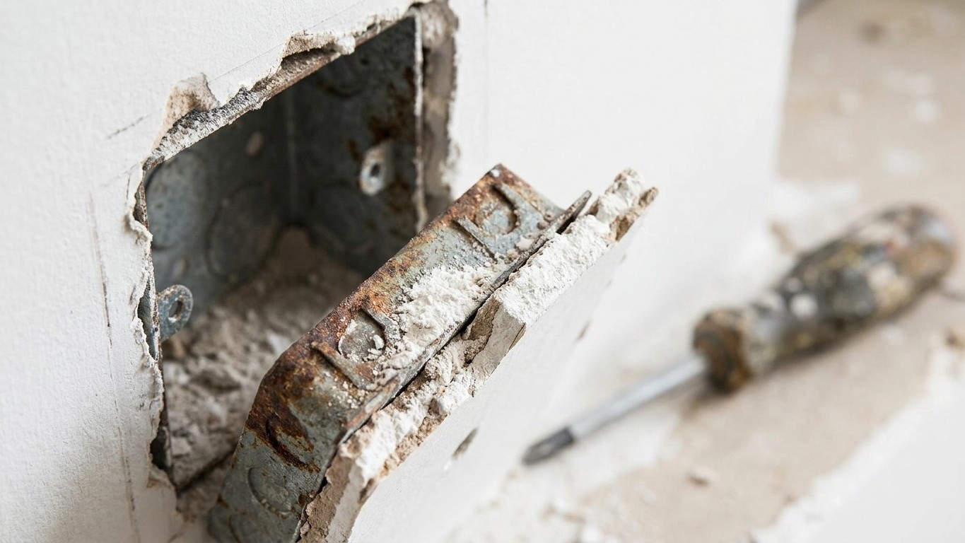 I screwed my socket plate back on every few weeks for two years: the day I pulled the box out of the wall, I saw what the ...