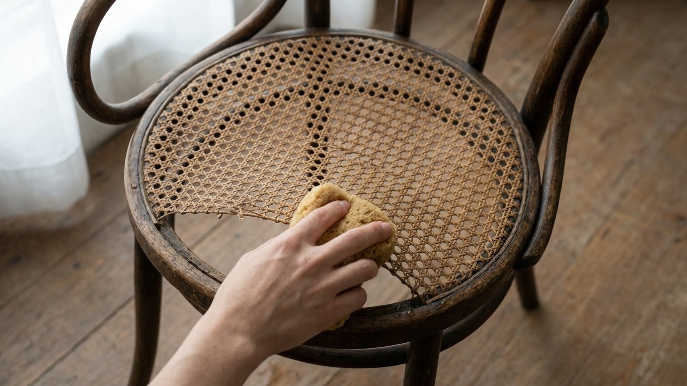 I sponged the sagging cane seat of my second-hand chair with hot water just to clean it: the next morning, I understood wh...