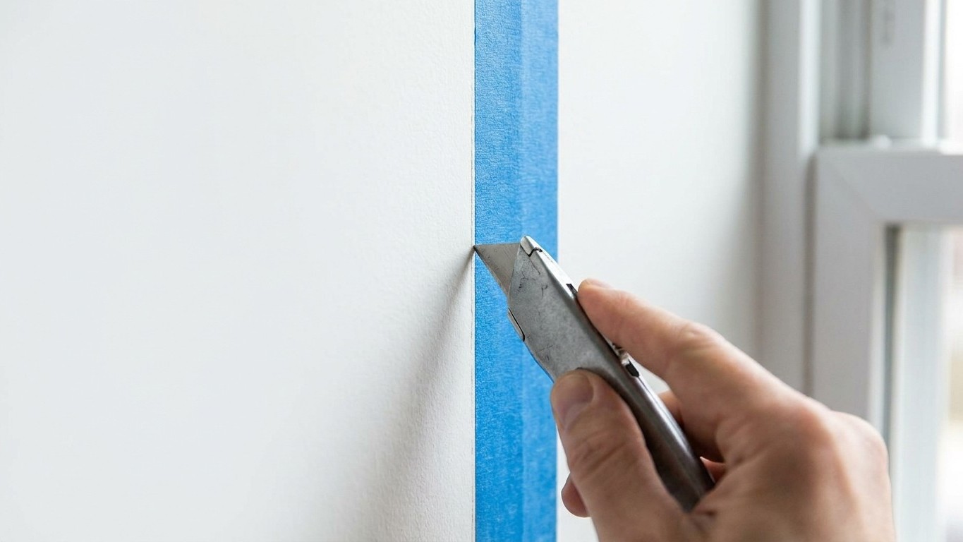 My neighbour always runs a blade along the tape before he pulls it off the wall, and it isn't for a straighter line