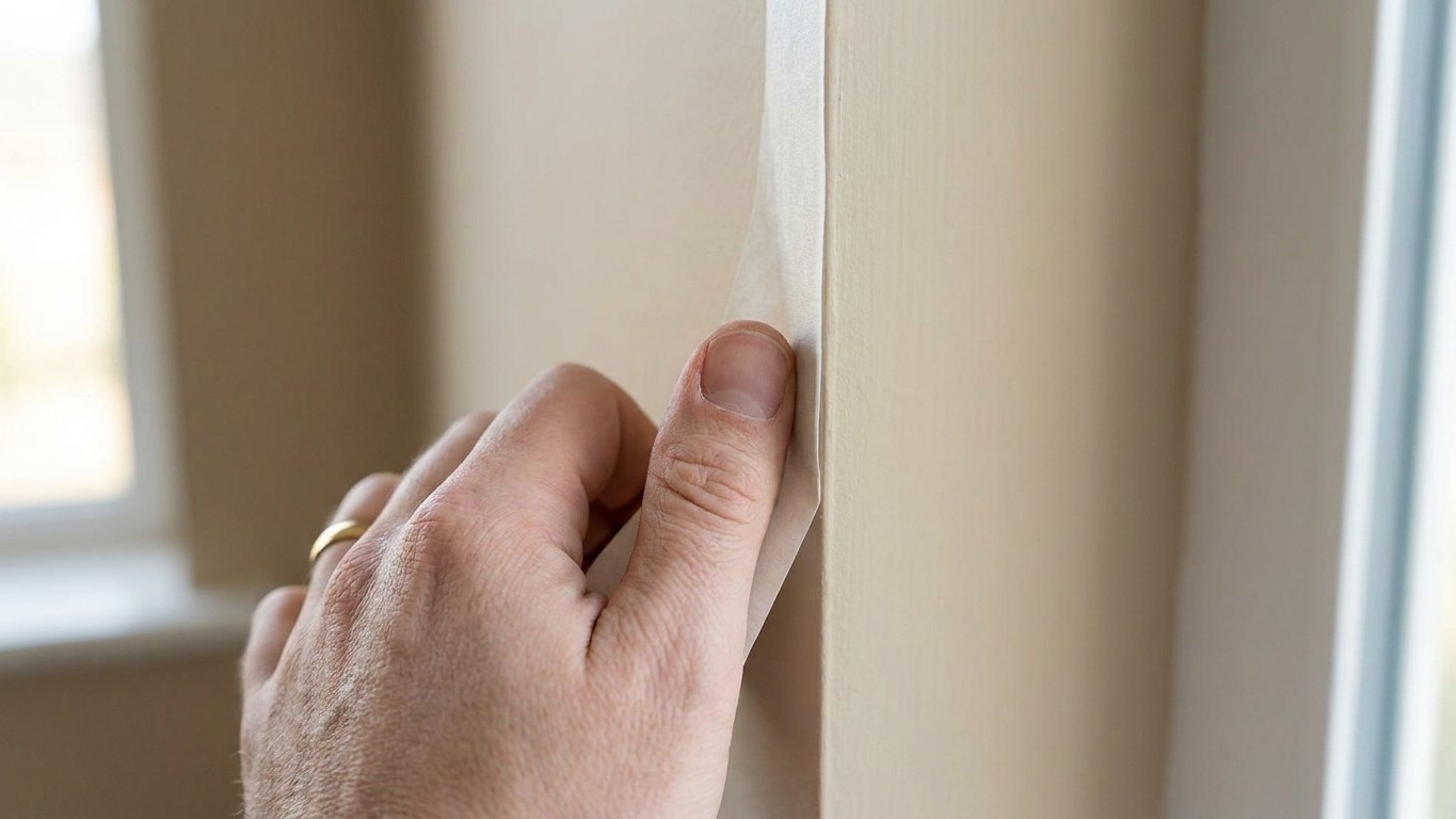 Press a strip of tape flat onto your painted wall and rip it off: it's the check joiners make first