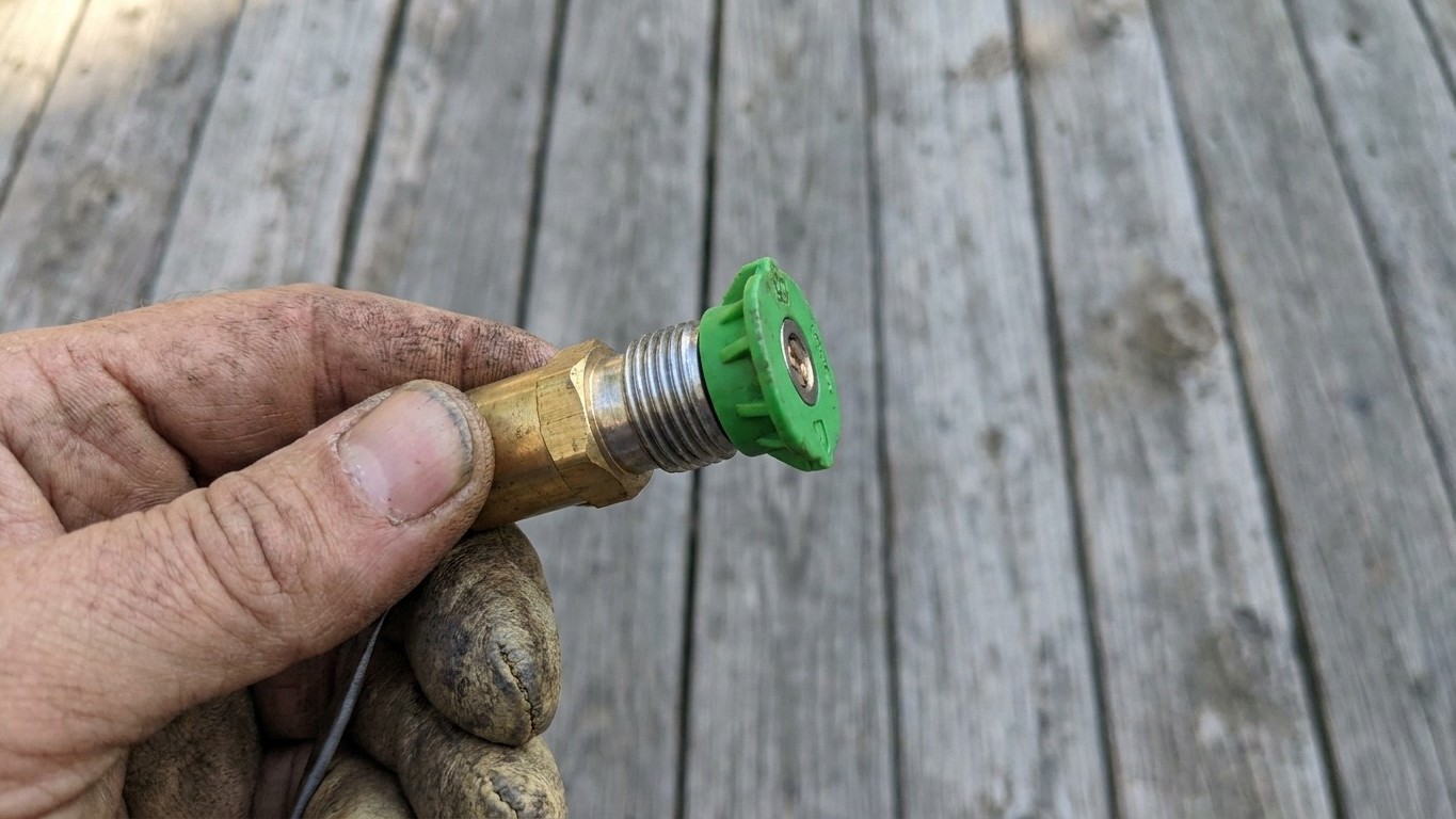 We all insist on turning the pressure right up on a grey pine deck, when it's the little part screwed onto the end of the ...